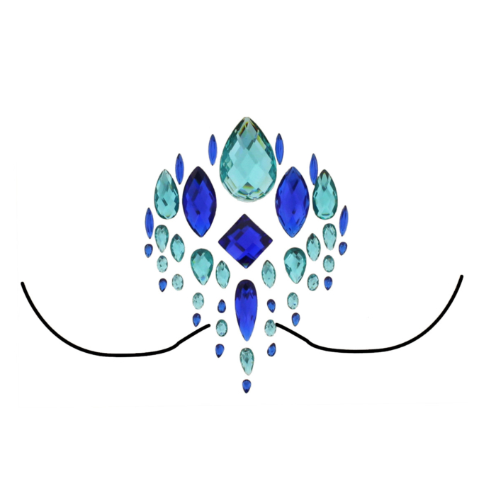 Assorted Blue Crystal Boob Gems/ Jewels - Style A