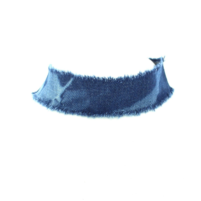 3cm Width Frayed Edge Denim Choker