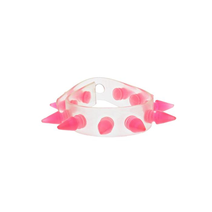 Alter Ego UV Clear Bracelet / Wristband With Pink Spikes
