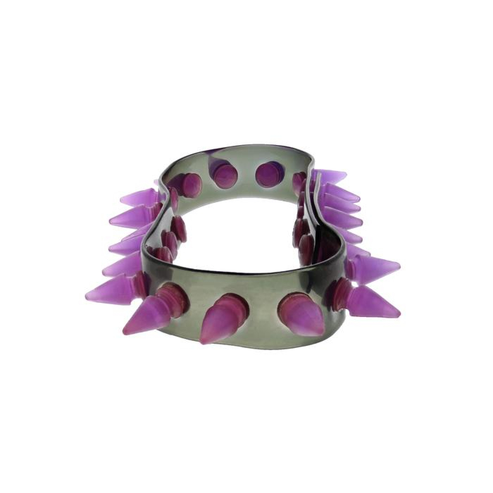 Alter Ego UV Black Necklace / Chocker With Purple Spikes